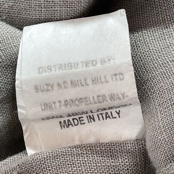 Suzy D London Tan Linen Drawstring Pants Sz M - Picture 7 of 12